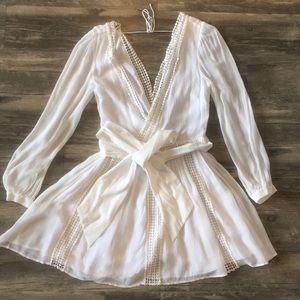 NWT Rebecca Minkoff Lolo Lace-Inset Wrap Dress